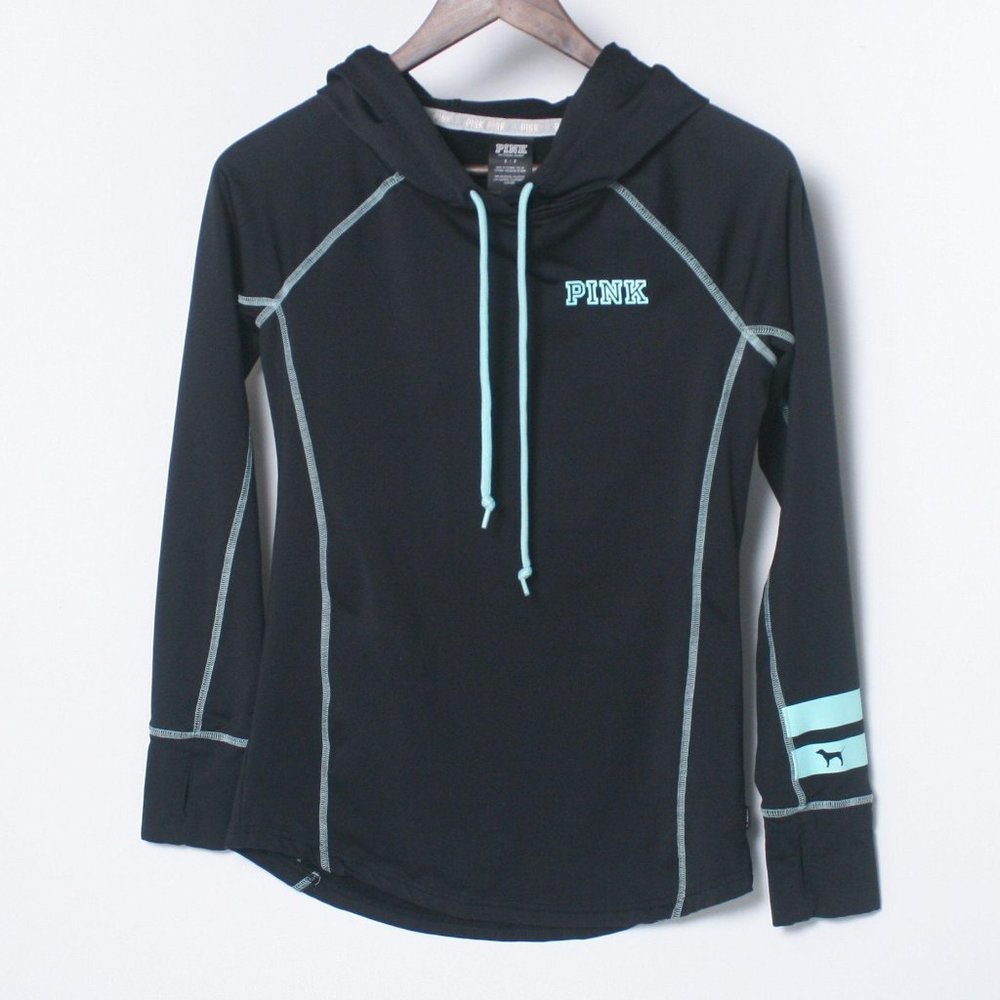 PINK VS Athletic Running Hoodie Black Small EUC